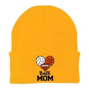 Ball Mom Funny Volleyball Basketball Football Player Mom Cool Gift Knit Cap Winter Beanie