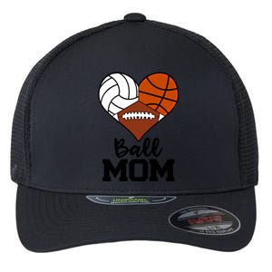 Ball Mom Funny Volleyball Basketball Football Player Mom Cool Gift Flexfit Unipanel Trucker Cap