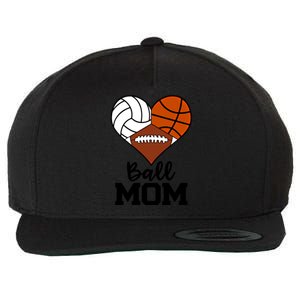 Ball Mom Funny Volleyball Basketball Football Player Mom Cool Gift Wool Snapback Cap