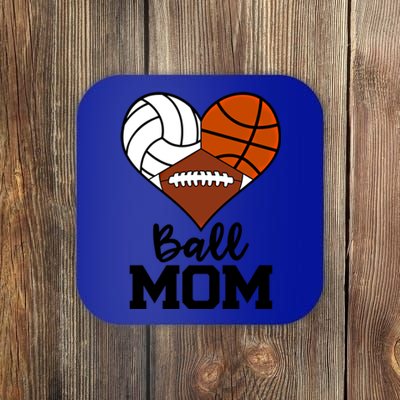 Ball Mom Funny Volleyball Basketball Football Player Mom Cool Gift Coaster