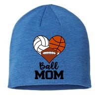 Ball Mom Funny Volleyball Basketball Football Player Mom Cool Gift Sustainable Beanie