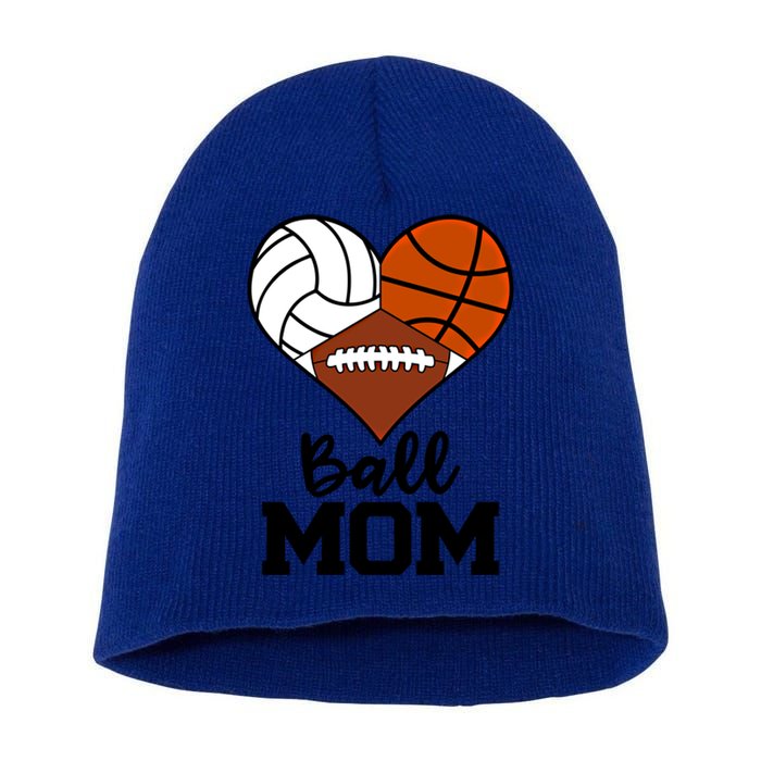 Ball Mom Funny Volleyball Basketball Football Player Mom Cool Gift Short Acrylic Beanie