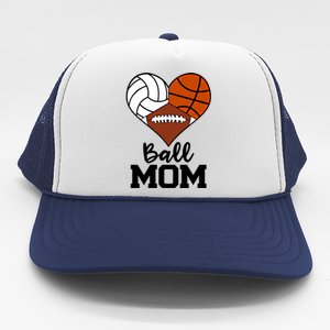 Ball Mom Funny Volleyball Basketball Football Player Mom Cool Gift Trucker Hat