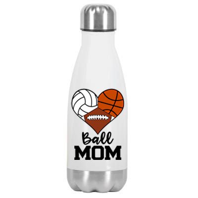 Ball Mom Funny Volleyball Basketball Football Player Mom Cool Gift Stainless Steel Insulated Water Bottle