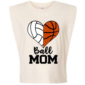 Ball Mom Funny Volleyball Basketball Player Mom Gift Garment-Dyed Women's Muscle Tee