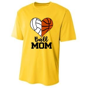 Ball Mom Funny Volleyball Basketball Player Mom Gift Youth Performance Sprint T-Shirt