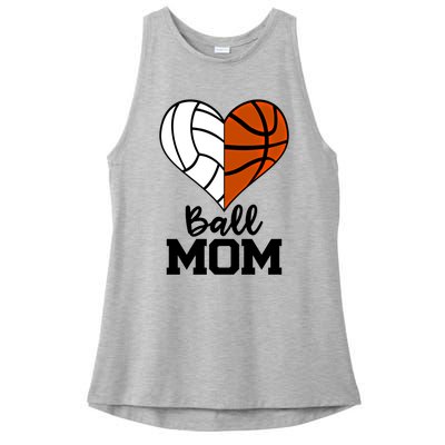 Ball Mom Funny Volleyball Basketball Player Mom Gift Ladies PosiCharge Tri-Blend Wicking Tank