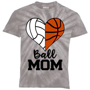 Ball Mom Funny Volleyball Basketball Player Mom Gift Kids Tie-Dye T-Shirt