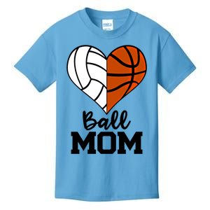 Ball Mom Funny Volleyball Basketball Player Mom Gift Kids T-Shirt