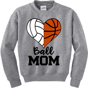 Ball Mom Funny Volleyball Basketball Player Mom Gift Kids Sweatshirt