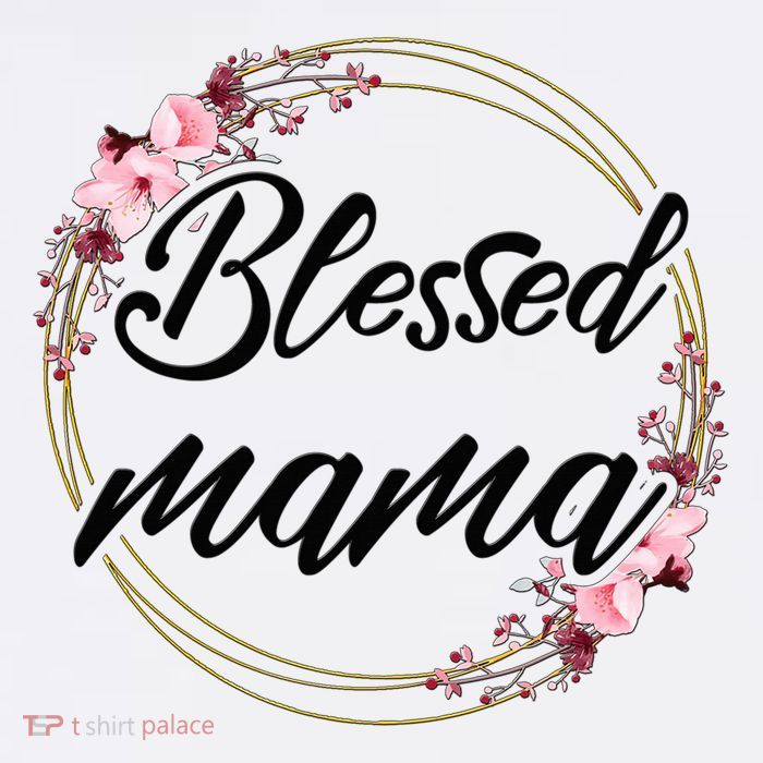 Blessed Mama Floral Wreath Roses Mother'S Day Lover Premium T-Shirt