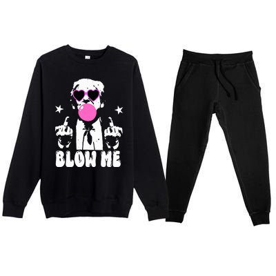 Blow Me Funny Trump Premium Crewneck Sweatsuit Set