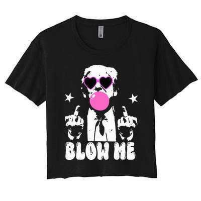 Blow Me Funny Trump Crop Top