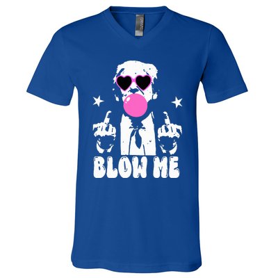 Blow Me Funny Trump V-Neck T-Shirt