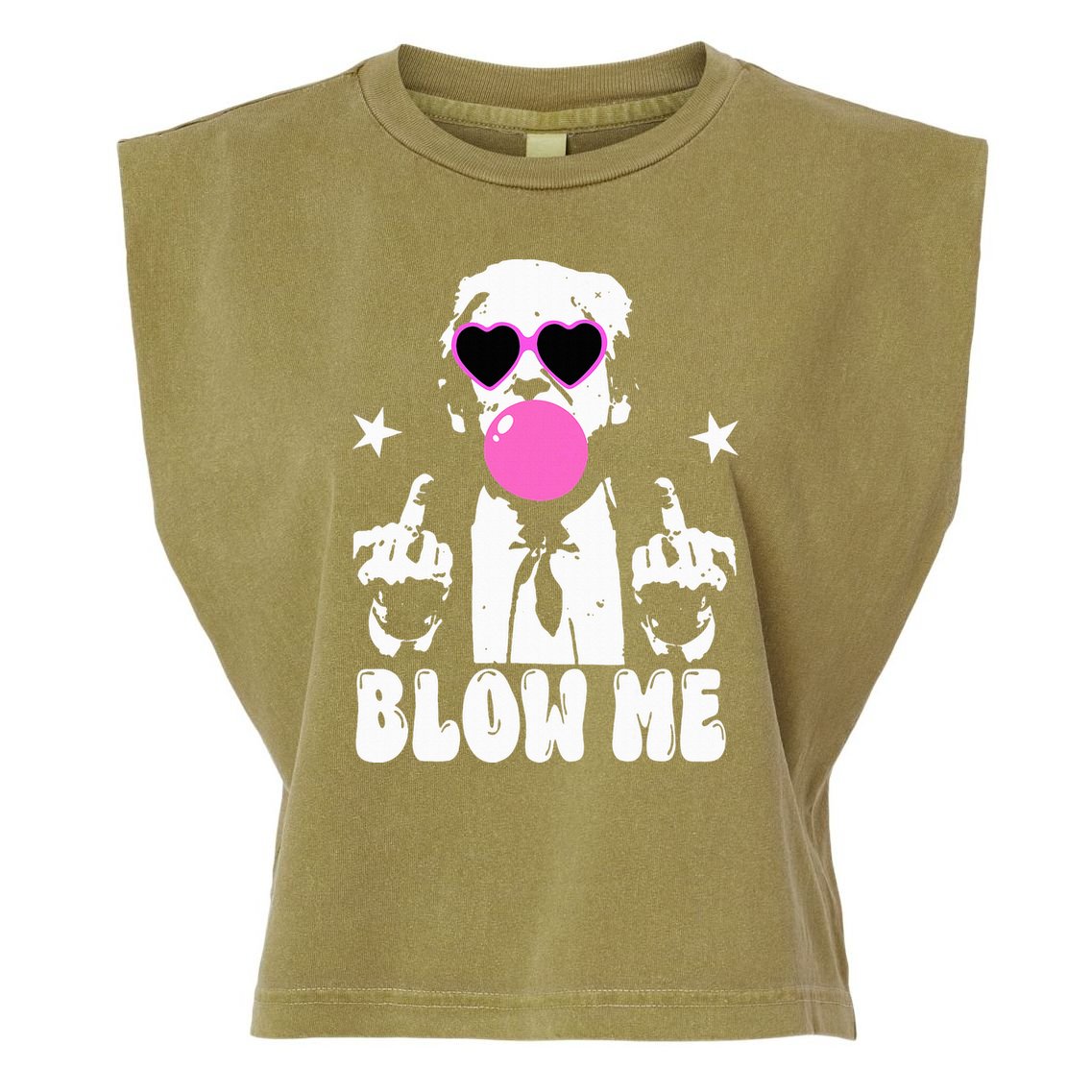 Blow Me Funny Trump Garment-Dyed Women's Muscle Tee