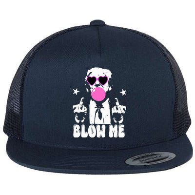 Blow Me Funny Trump Flat Bill Trucker Hat