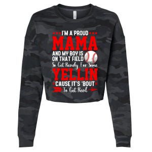 Baseball Mom Funny Mama Baseball Lover Sport Mothers Day Gift Cropped Pullover Crew