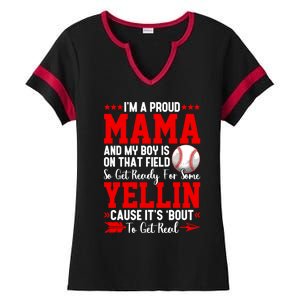 Baseball Mom Funny Mama Baseball Lover Sport Mothers Day Gift Ladies Halftime Notch Neck Tee