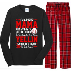 Baseball Mom Funny Mama Baseball Lover Sport Mothers Day Gift Long Sleeve Pajama Set