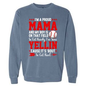 Baseball Mom Funny Mama Baseball Lover Sport Mothers Day Gift Garment-Dyed Sweatshirt