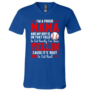 Baseball Mom Funny Mama Baseball Lover Sport Mothers Day Gift V-Neck T-Shirt