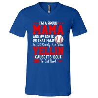 Baseball Mom Funny Mama Baseball Lover Sport Mothers Day Gift V-Neck T-Shirt