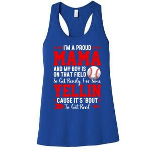 Baseball Mom Funny Mama Baseball Lover Sport Mothers Day Gift Women's Racerback Tank