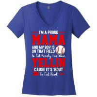 Baseball Mom Funny Mama Baseball Lover Sport Mothers Day Gift Women's V-Neck T-Shirt