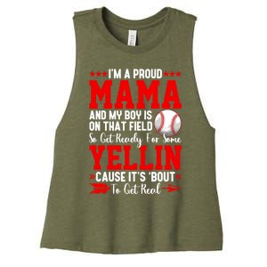 Baseball Mom Funny Mama Baseball Lover Sport Mothers Day Gift Women's Racerback Cropped Tank