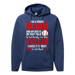 Baseball Mom Funny Mama Baseball Lover Sport Mothers Day Gift Performance Fleece Hoodie