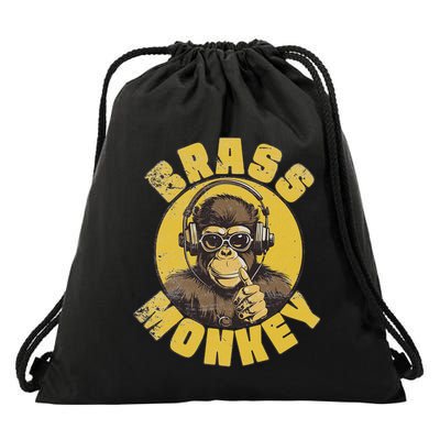Brass Monkey Funny Cool Music Drawstring Bag