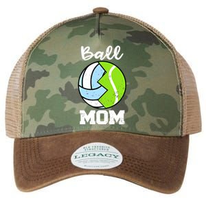 Ball Mom Funny Volleyball Tennis Player Mom Meaningful Gift Legacy Tie Dye Trucker Hat