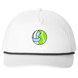 Ball Mom Funny Volleyball Tennis Player Mom Meaningful Gift Snapback Five-Panel Rope Hat