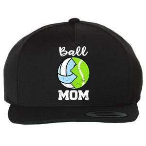 Ball Mom Funny Volleyball Tennis Player Mom Meaningful Gift Wool Snapback Cap