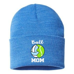 Ball Mom Funny Volleyball Tennis Player Mom Meaningful Gift Sustainable Knit Beanie