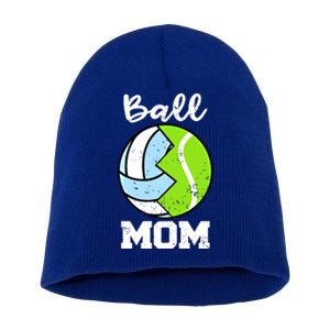 Ball Mom Funny Volleyball Tennis Player Mom Meaningful Gift Short Acrylic Beanie