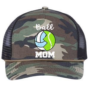 Ball Mom Funny Volleyball Tennis Player Mom Meaningful Gift Retro Rope Trucker Hat Cap