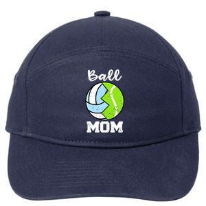 Ball Mom Funny Volleyball Tennis Player Mom Meaningful Gift 7-Panel Snapback Hat