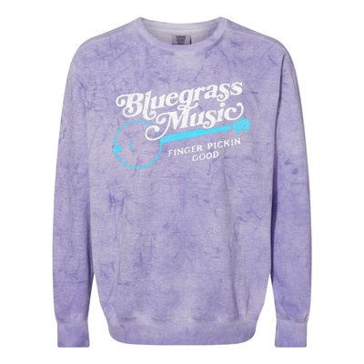 Bluegrass Music Finger Pickin Good Banjo Design Graphic Colorblast Crewneck Sweatshirt