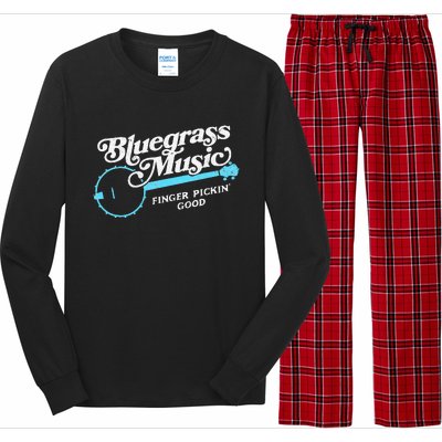 Bluegrass Music Finger Pickin Good Banjo Design Graphic Long Sleeve Pajama Set