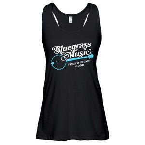 Bluegrass Music Finger Pickin Good Banjo Design Graphic Ladies Essential Flowy Tank