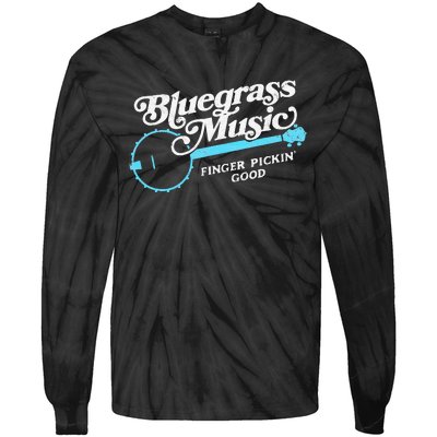 Bluegrass Music Finger Pickin Good Banjo Design Graphic Tie-Dye Long Sleeve Shirt