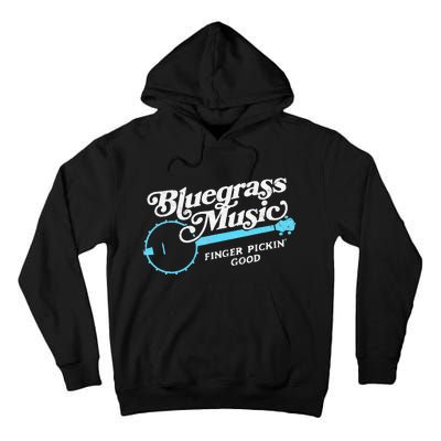 Bluegrass Music Finger Pickin Good Banjo Design Graphic Tall Hoodie