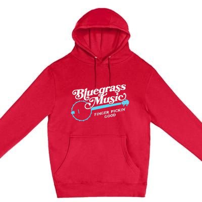 Bluegrass Music Finger Pickin Good Banjo Design Graphic Premium Pullover Hoodie