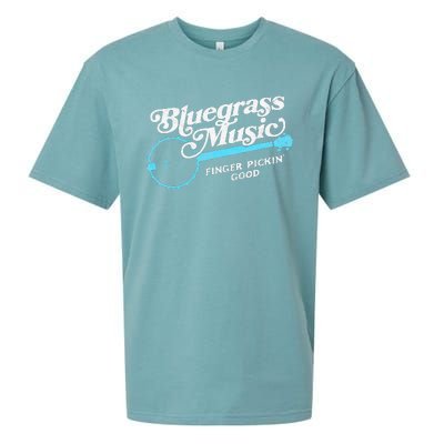 Bluegrass Music Finger Pickin Good Banjo Design Graphic Sueded Cloud Jersey T-Shirt