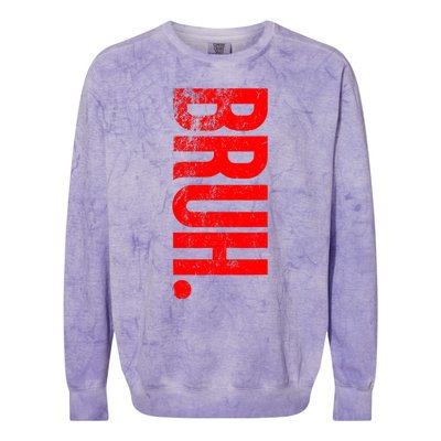 Bruh Meme Funny Saying Brother Greeting Teens Boys Colorblast Crewneck Sweatshirt