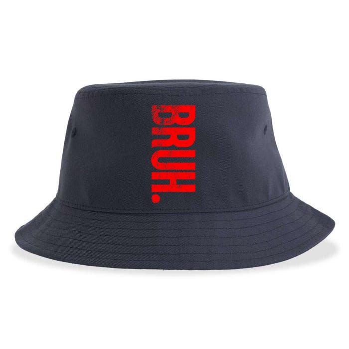 Bruh Meme Funny Saying Brother Greeting Teens Boys Sustainable Bucket Hat