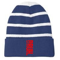 Bruh Meme Funny Saying Brother Greeting Teens Boys Striped Beanie with Solid Band