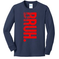 Bruh Meme Funny Saying Brother Greeting Teens Boys Kids Long Sleeve Shirt