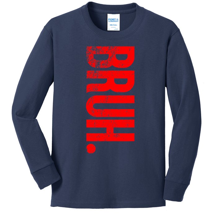 Bruh Meme Funny Saying Brother Greeting Teens Boys Kids Long Sleeve Shirt